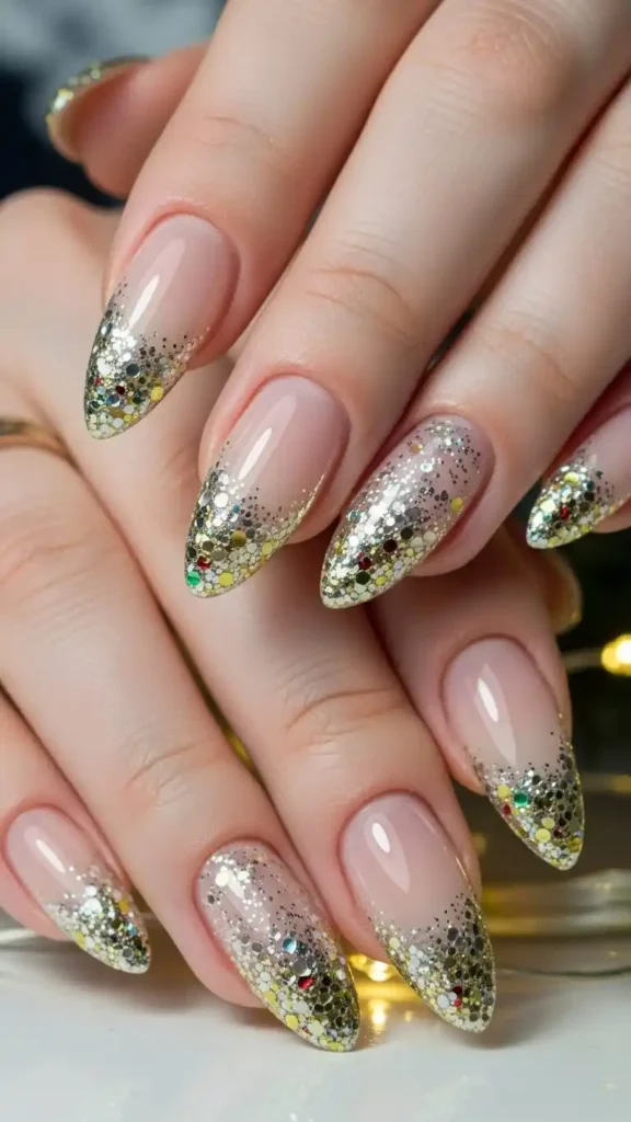 festive-glitter-french-tips