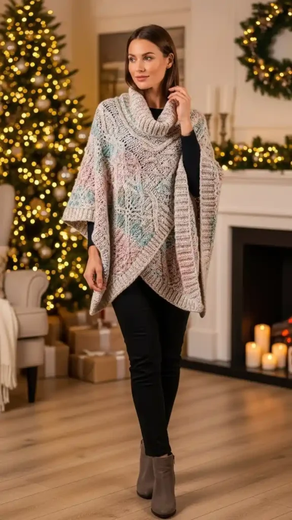 knit-poncho-with-skinny-trousers