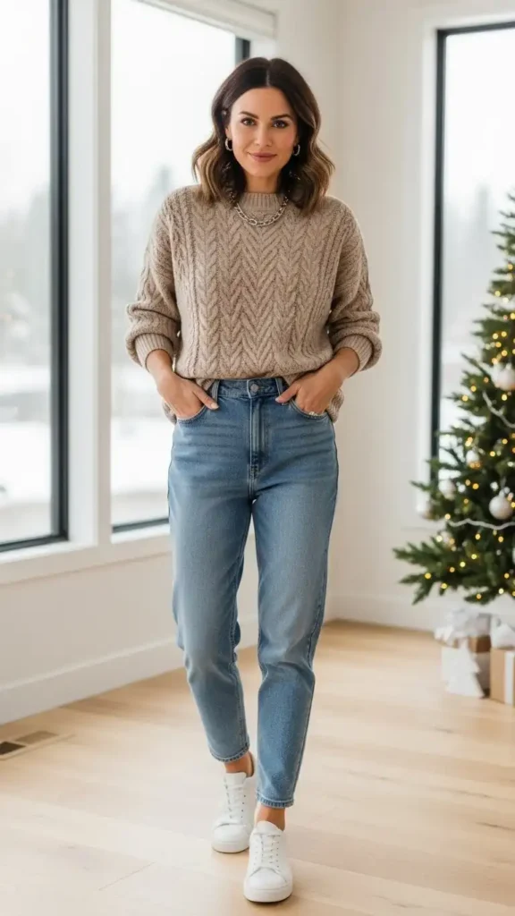 neutral-pullover-with-mom-jeans