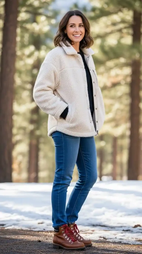 sherpa-jacket-with-jeans
