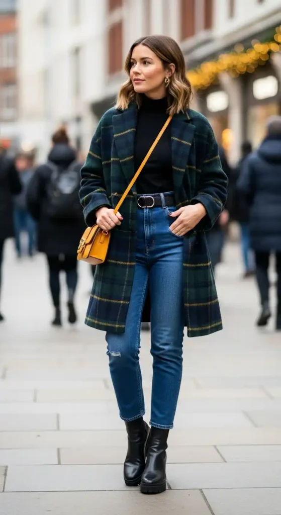 plaid-coat-high-waist-jeans