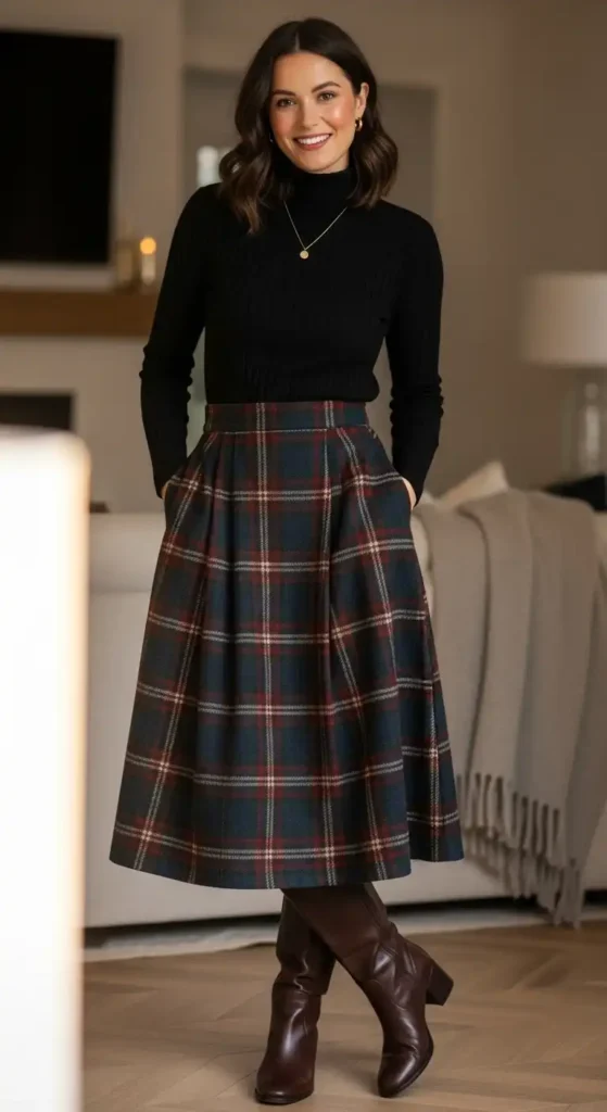 plaid-wool-midi-skirt