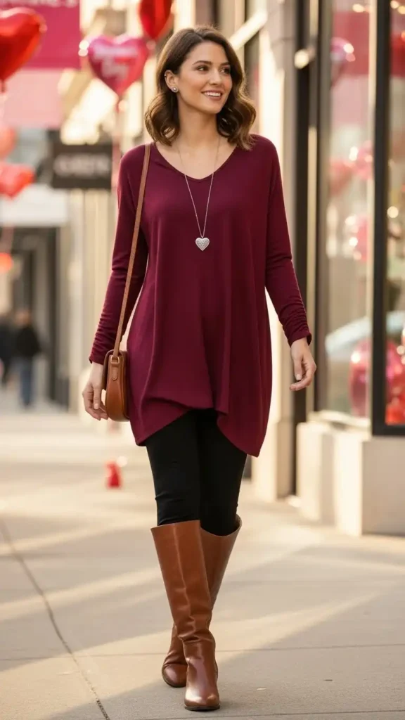 burgundy-tunic-with-leggings