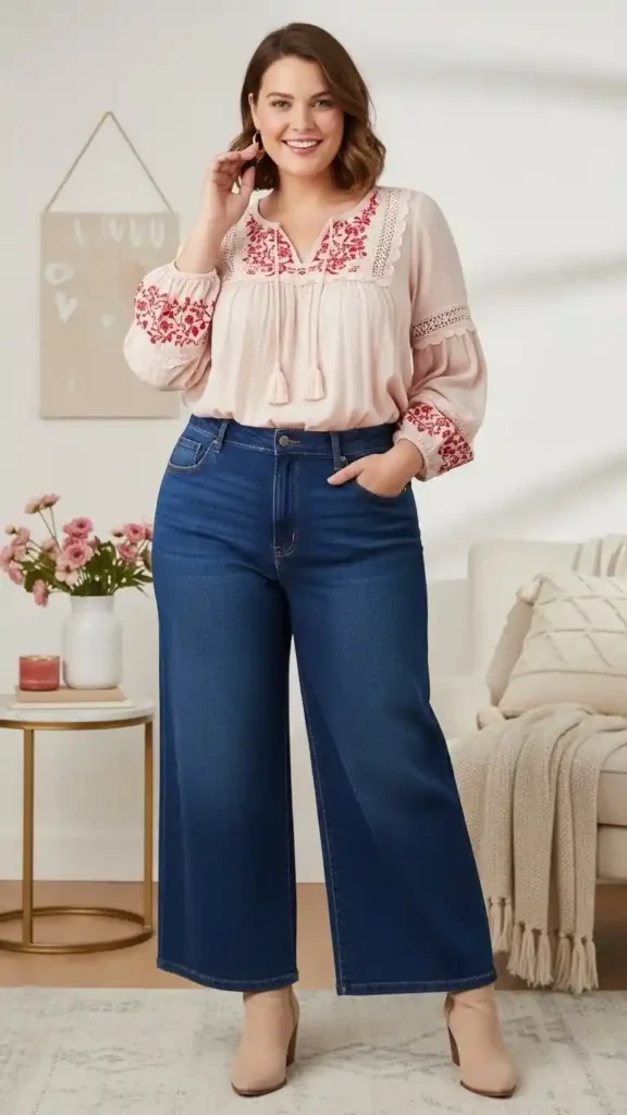 peasant-blouse-with-wide-leg-jeans
