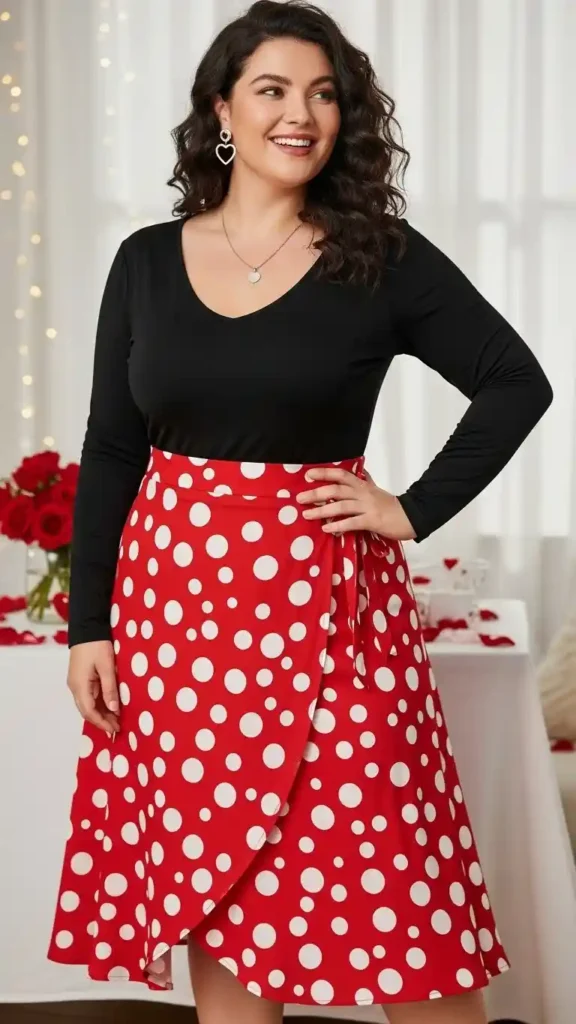 polka-dot-wrap-skirt-with-solid-top