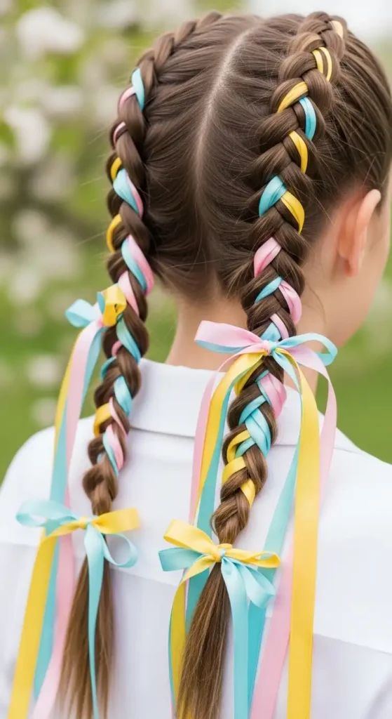 braided-pigtails-with-ribbons