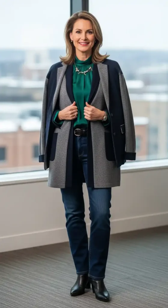 layered-blouse-and-cardigan-combination