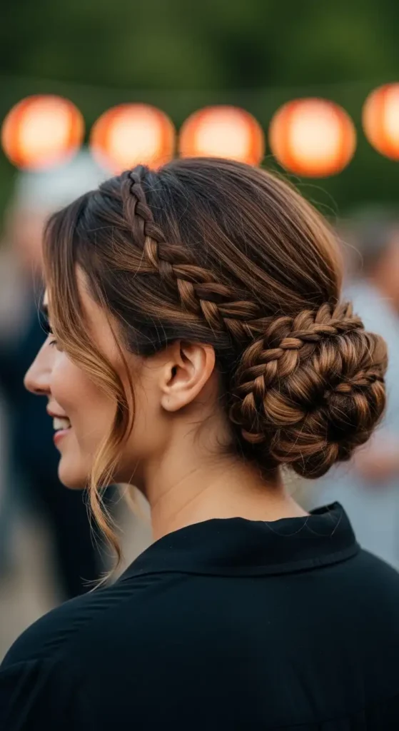 low-braided-bun-with-face-framing-strands