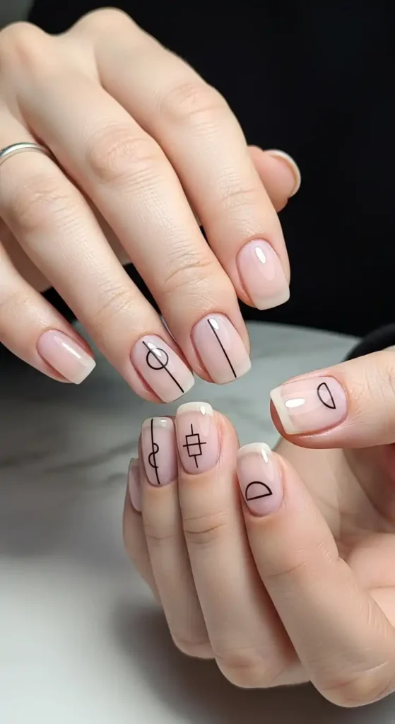 clear-nails-with-minimal-line-art