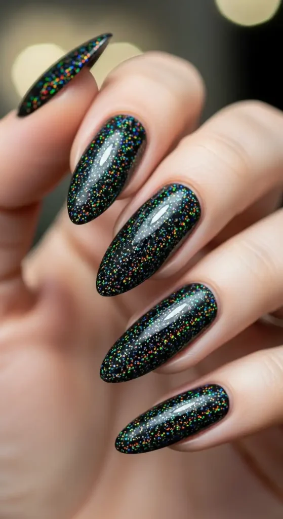 holographic-black-glitter-nail