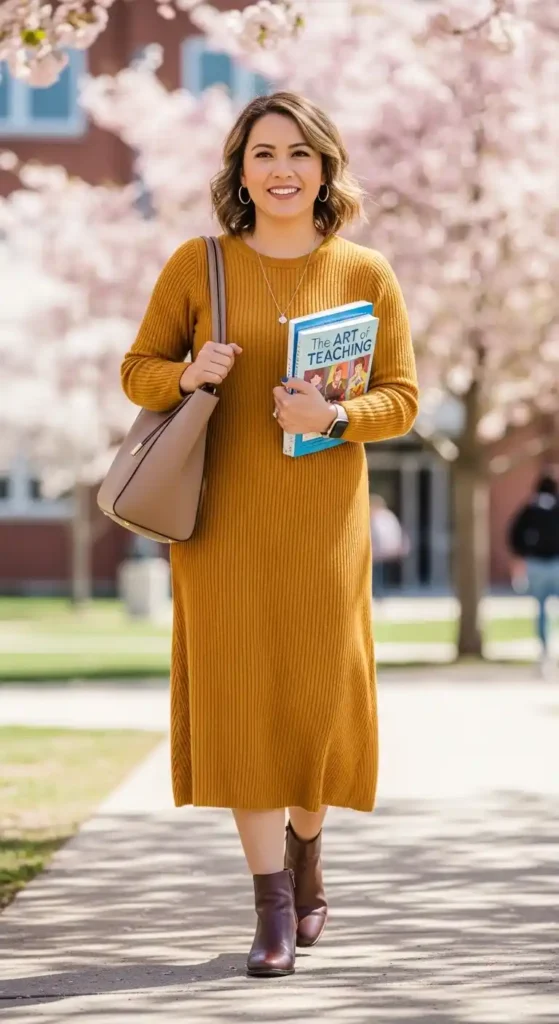 knit-dress-with-ankle-boots