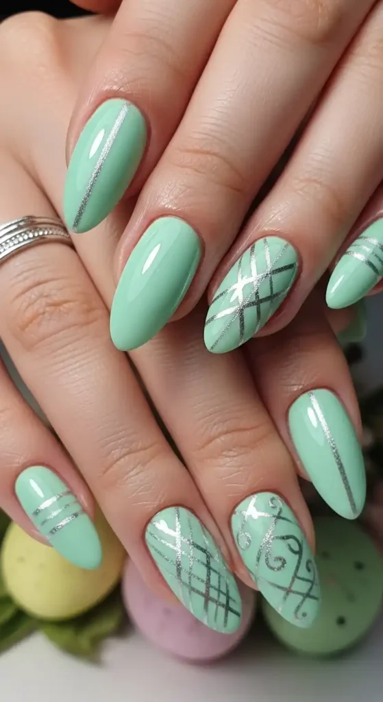 mint-green-with-silver-lines
