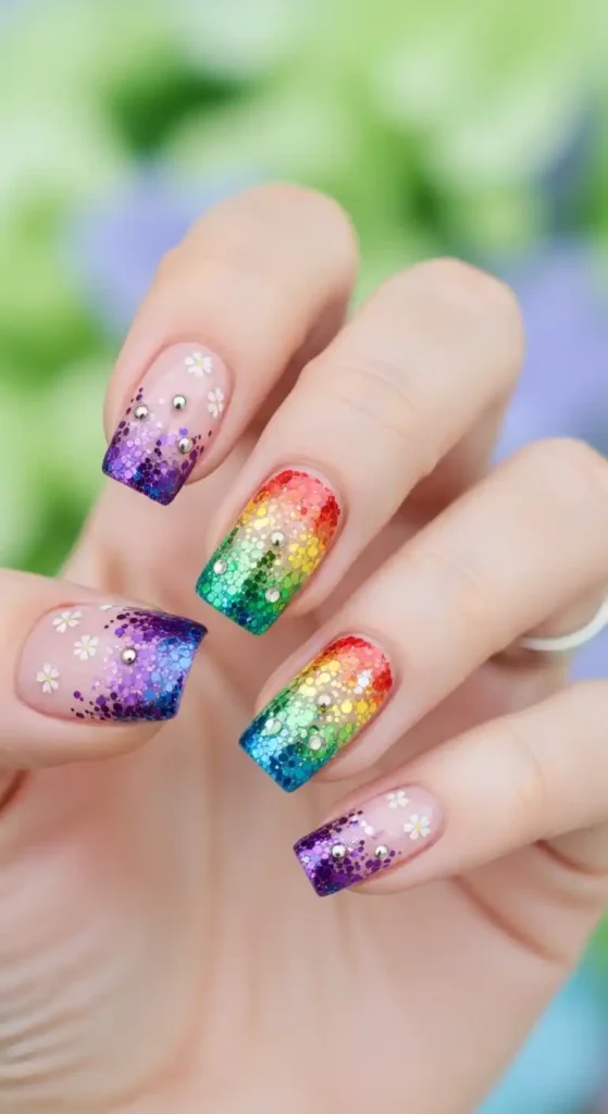 rainbow-glitter-tips