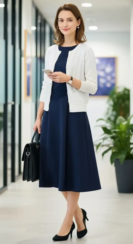 a-line-dress-with-cardigan