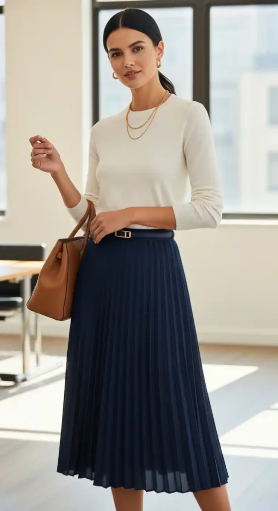 pleated-midi-skirt-with-fitted-top