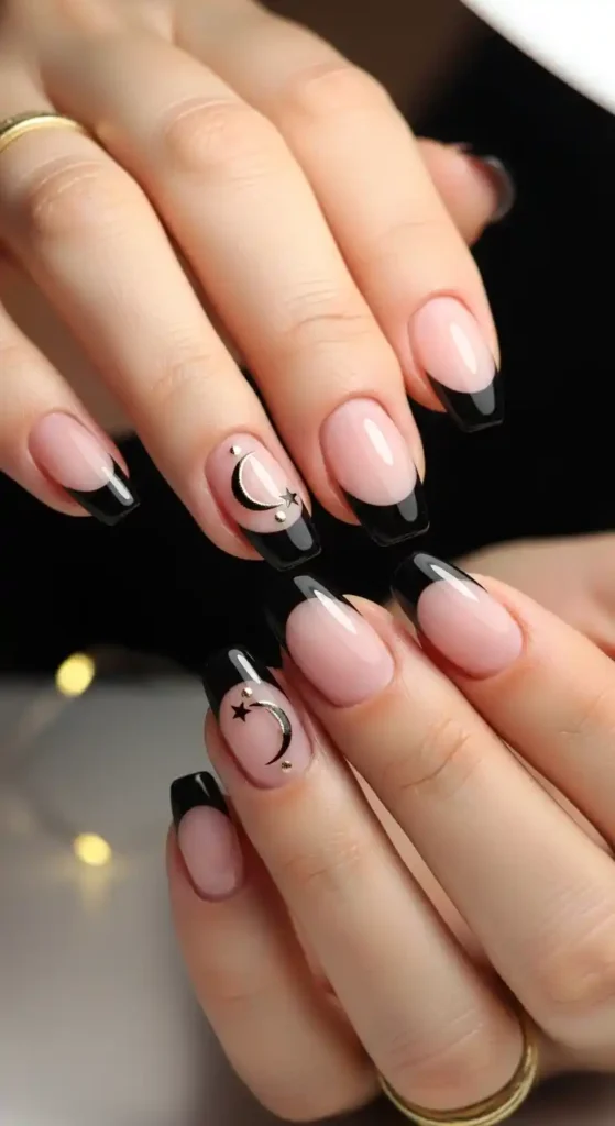 black-french-tips-by-milton-keynes-nails