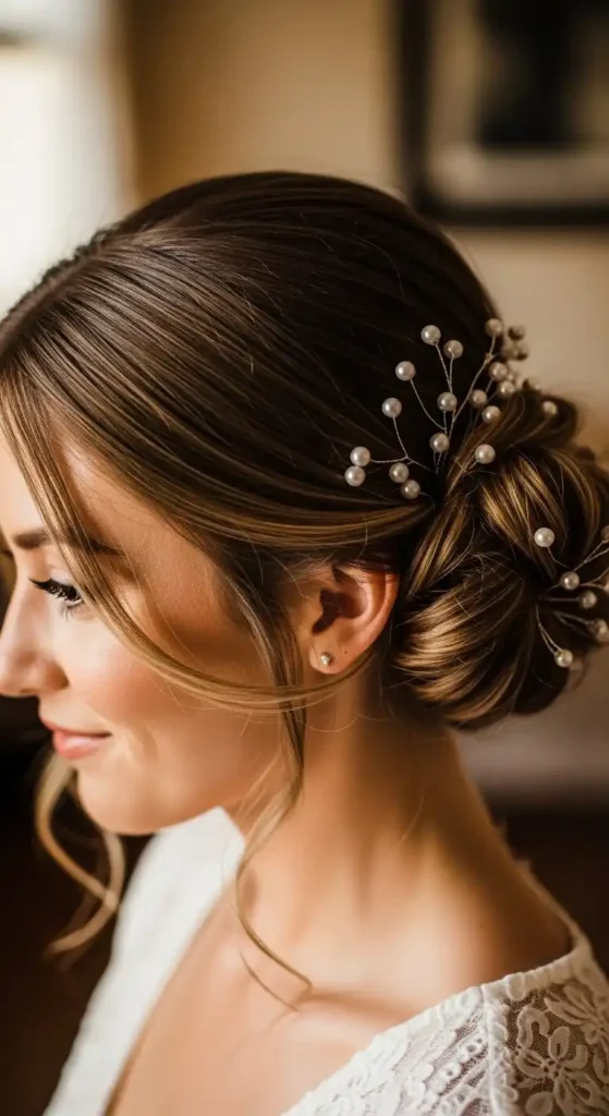 chic-low-buns-embellished-with-pearl-details