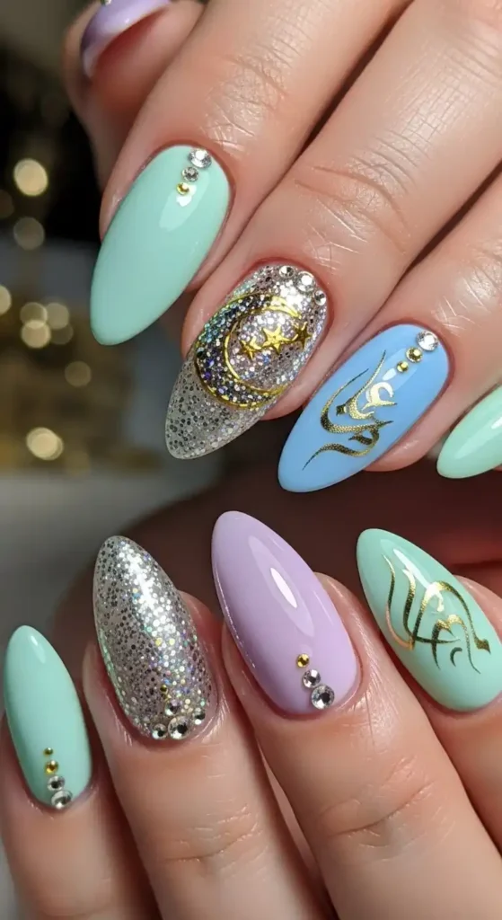 glitter-accent-nails