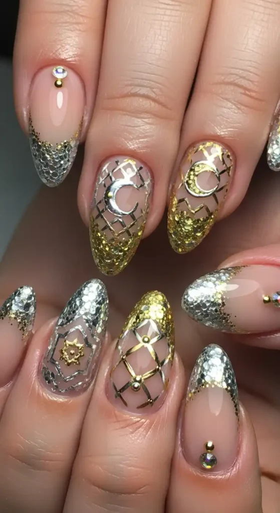 glitter-french-manicure