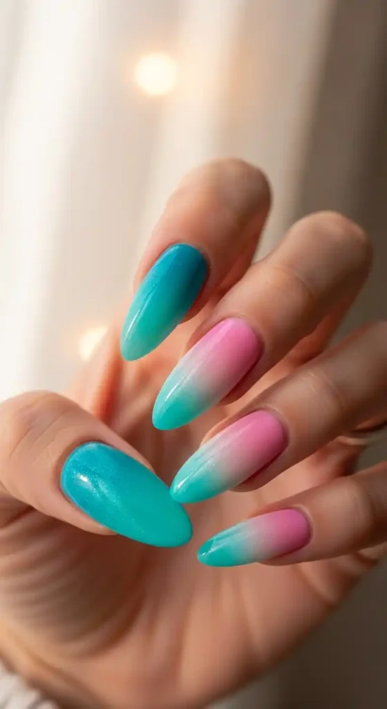 turquoise-to-pink-sunset-ombre