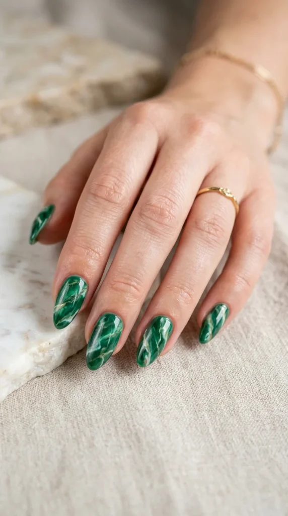 green-marble-nails