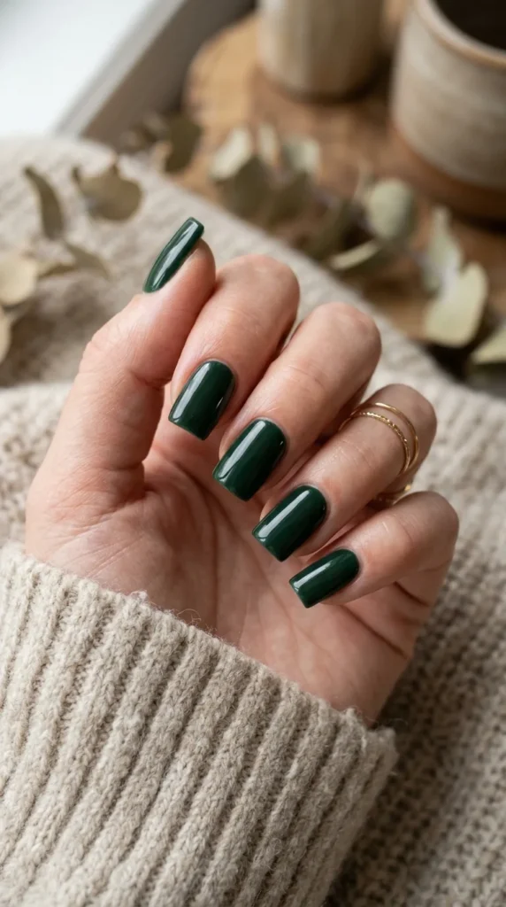 hunter-green-square-nails