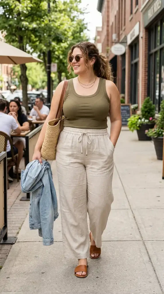 linen-pants-and-a-fitted-tank-top