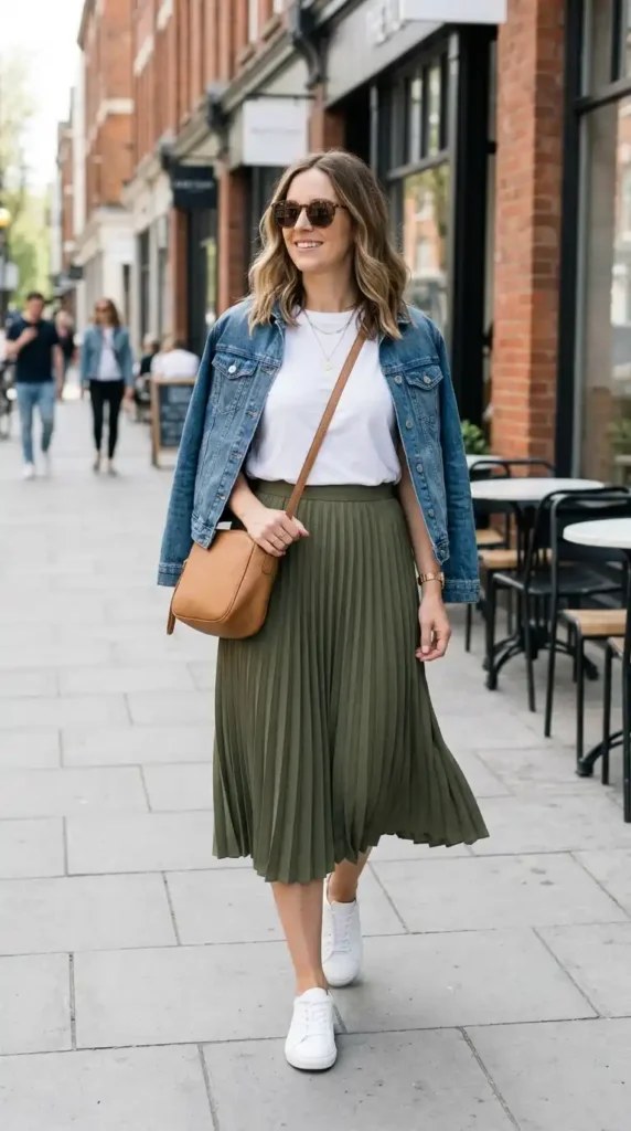 midi-skirt-with-a-basic-tee
