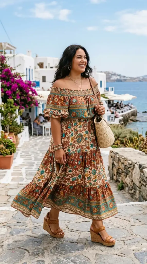 off-shoulder-maxi-dress-with-heels