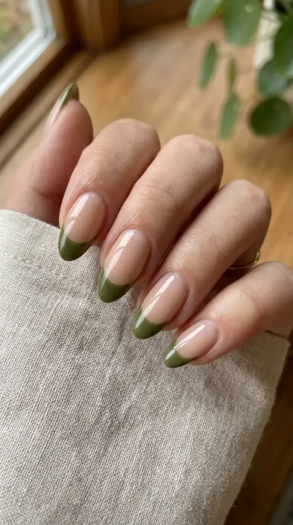 olive-green-french-tips