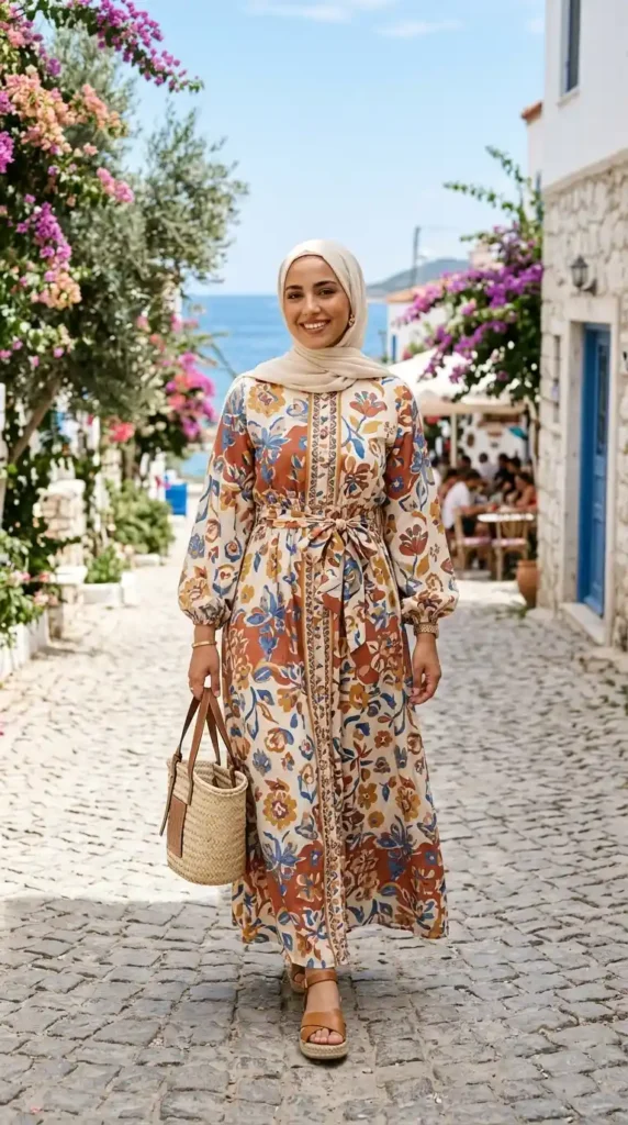 printed-abaya-with-cinched-waist-detail